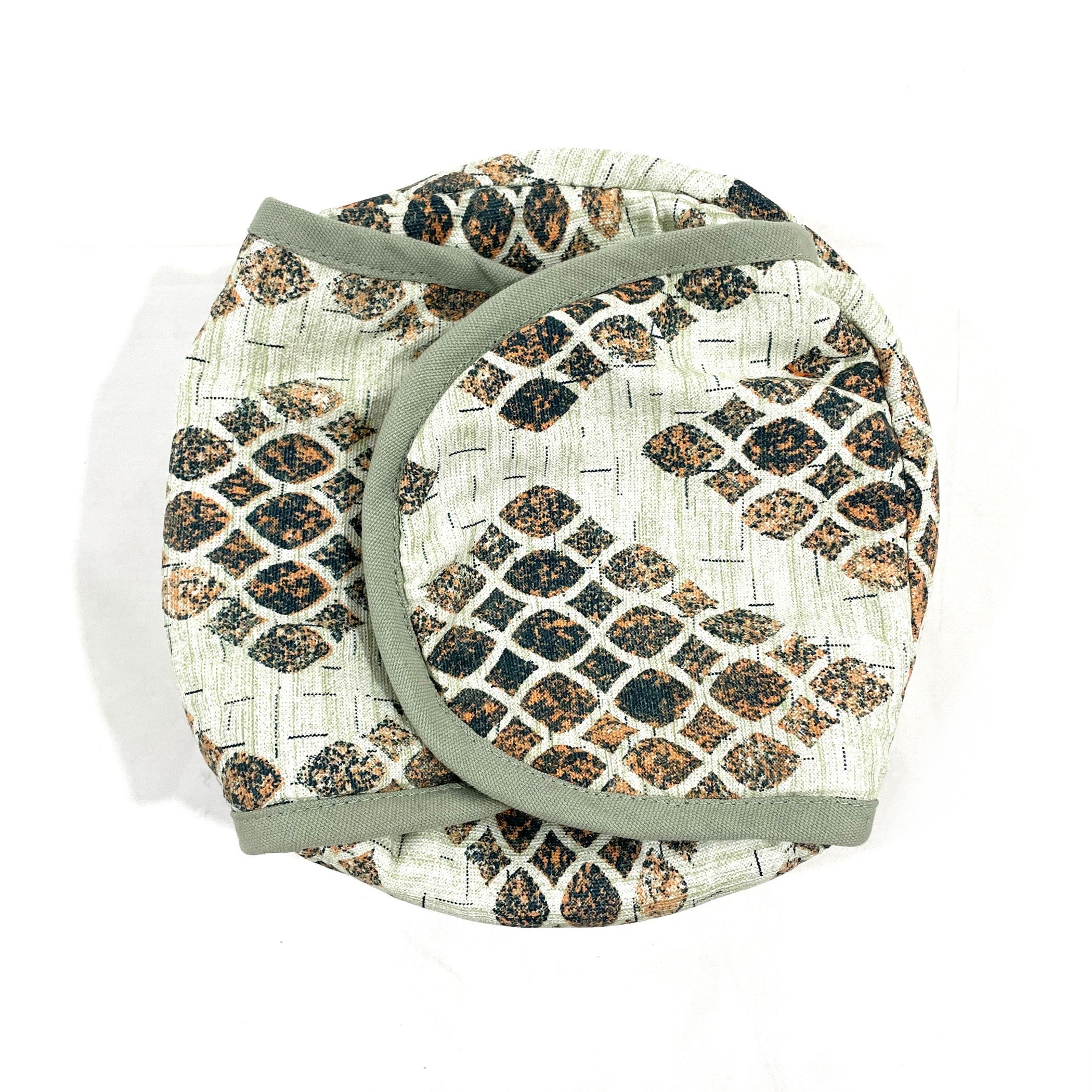 Insulated Cotton Bread Basket for Warm Roti, Pav & Parathas - Leaf Texture Design