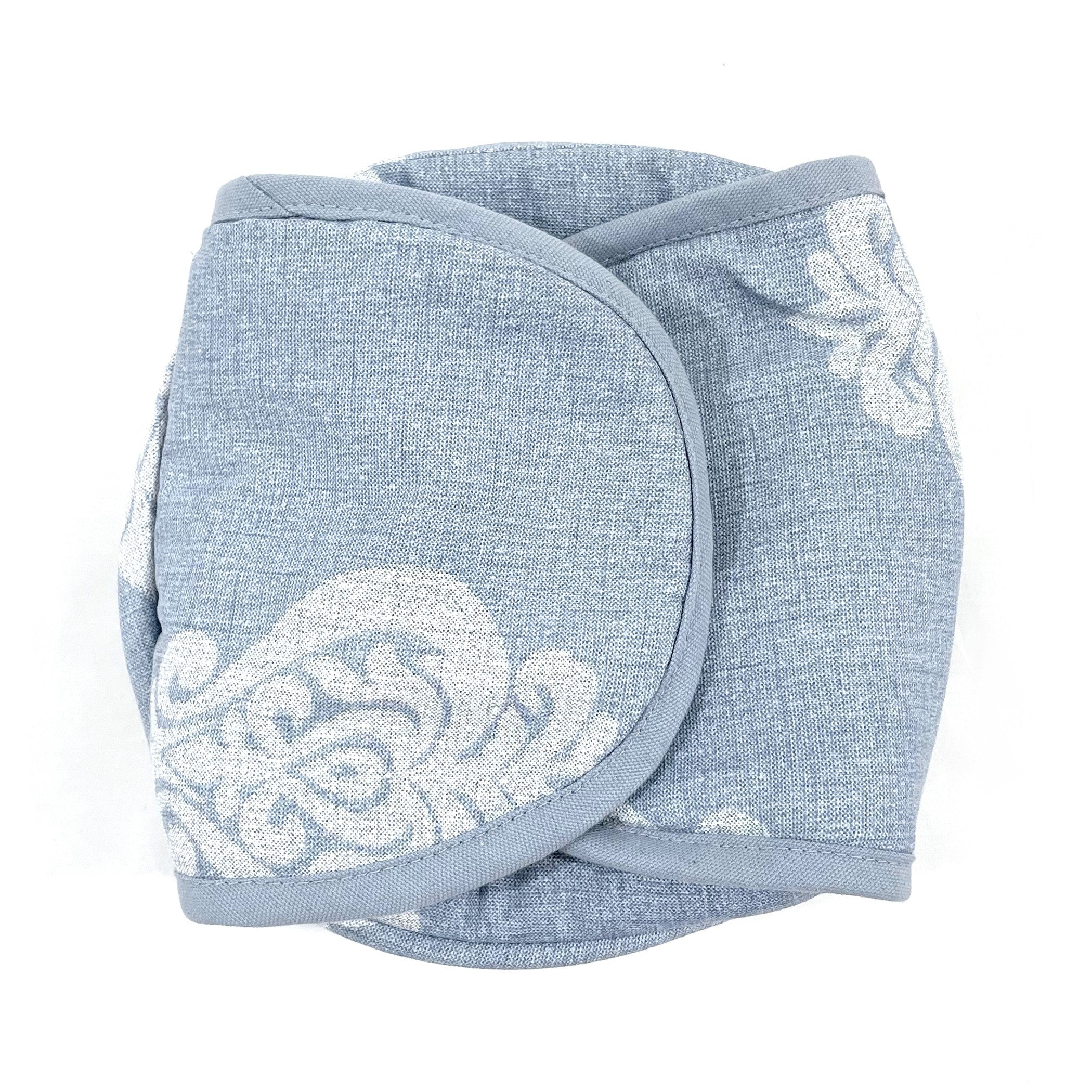 Premium Cotton Insulated Bread Basket - Soft Blue Floral