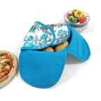 Cotton Insulated Bread Basket - Teal Floral