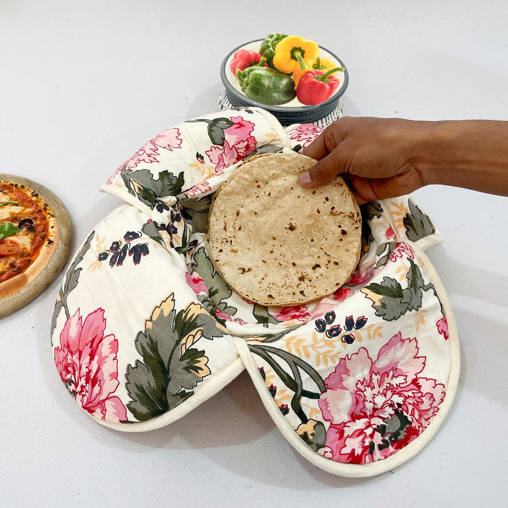 Cotton Insulated Bread & Roti Warmer Basket - Multicolor Floral