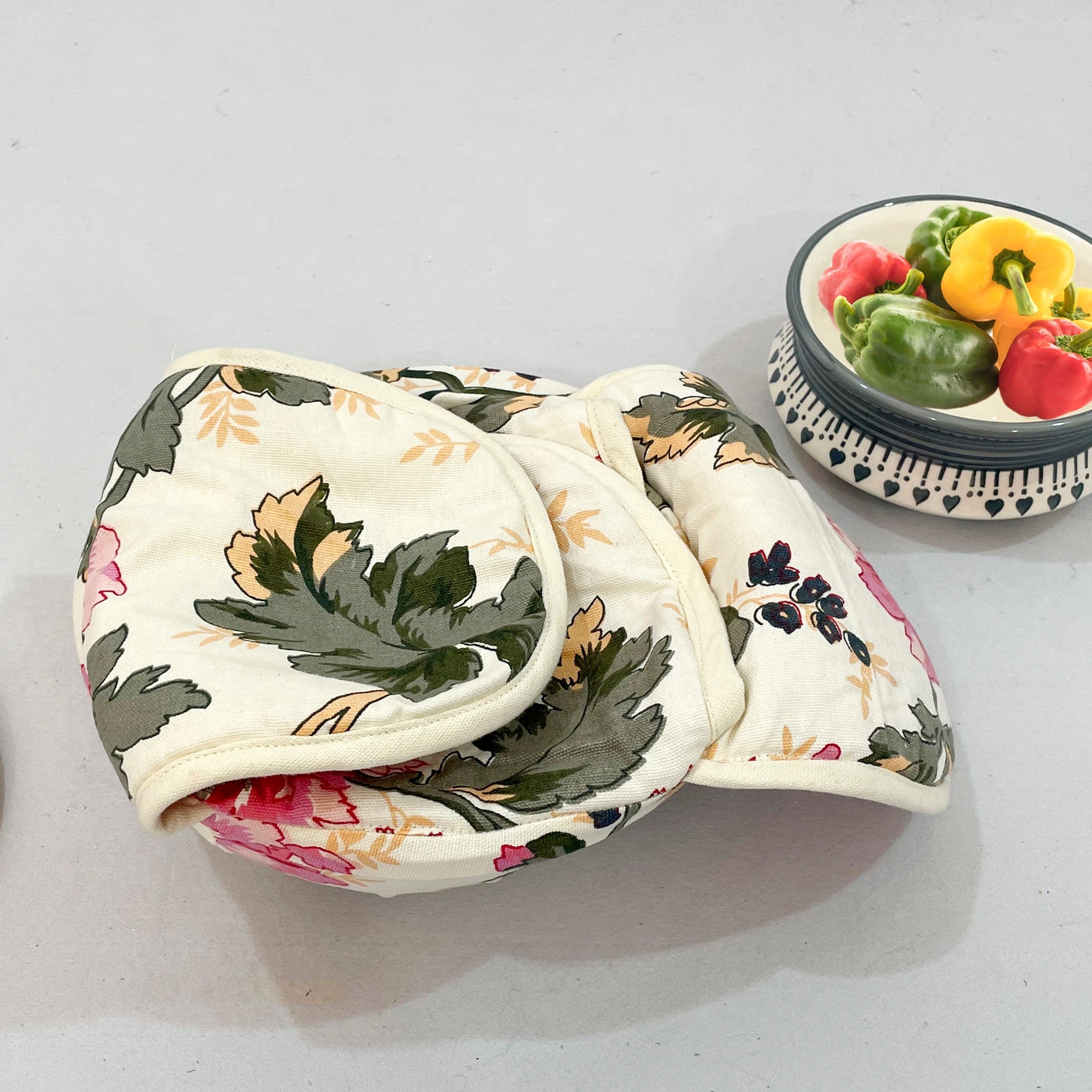 Cotton Insulated Bread & Roti Warmer Basket - Multicolor Floral