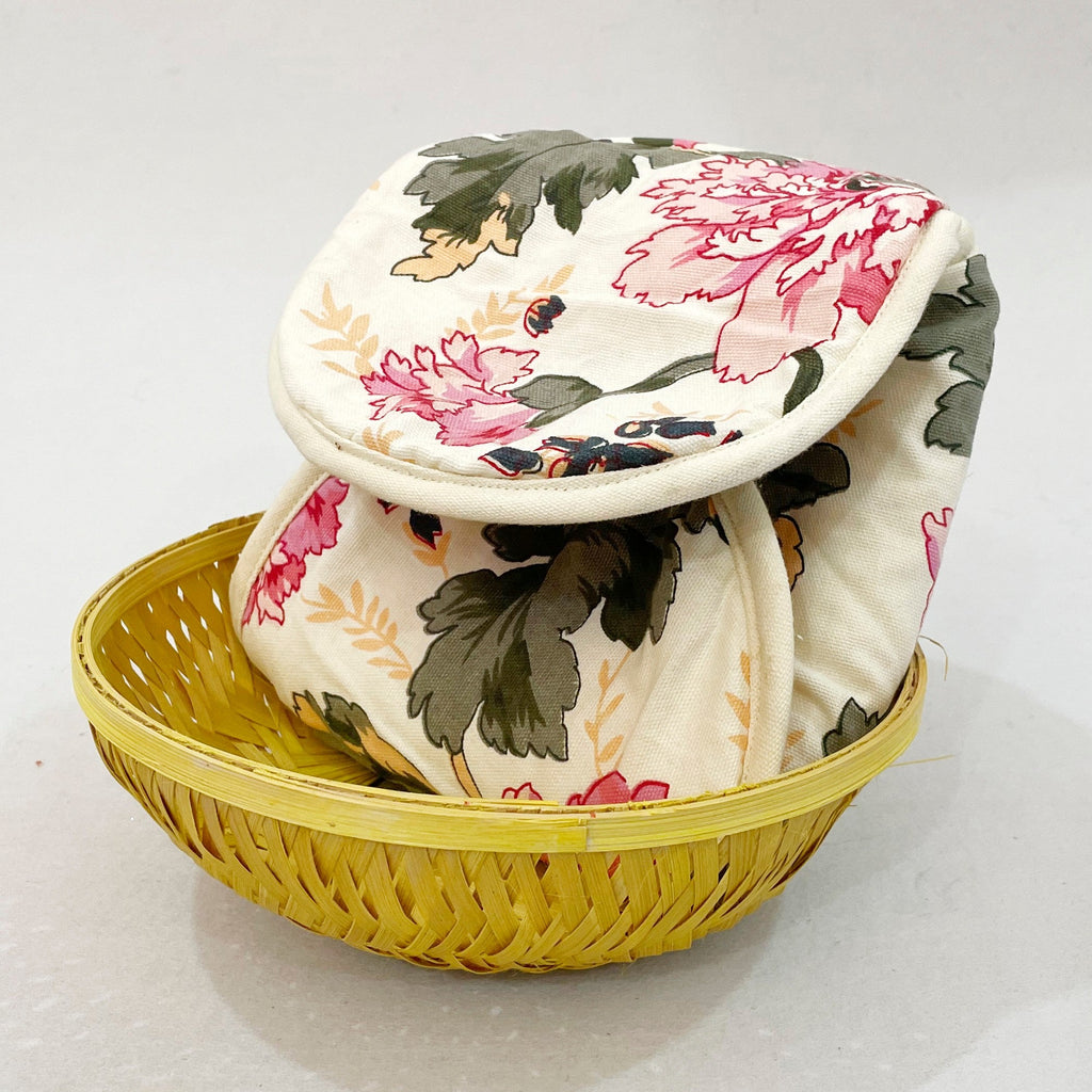 Cotton Insulated Bread & Roti Warmer Basket - Multicolor Floral