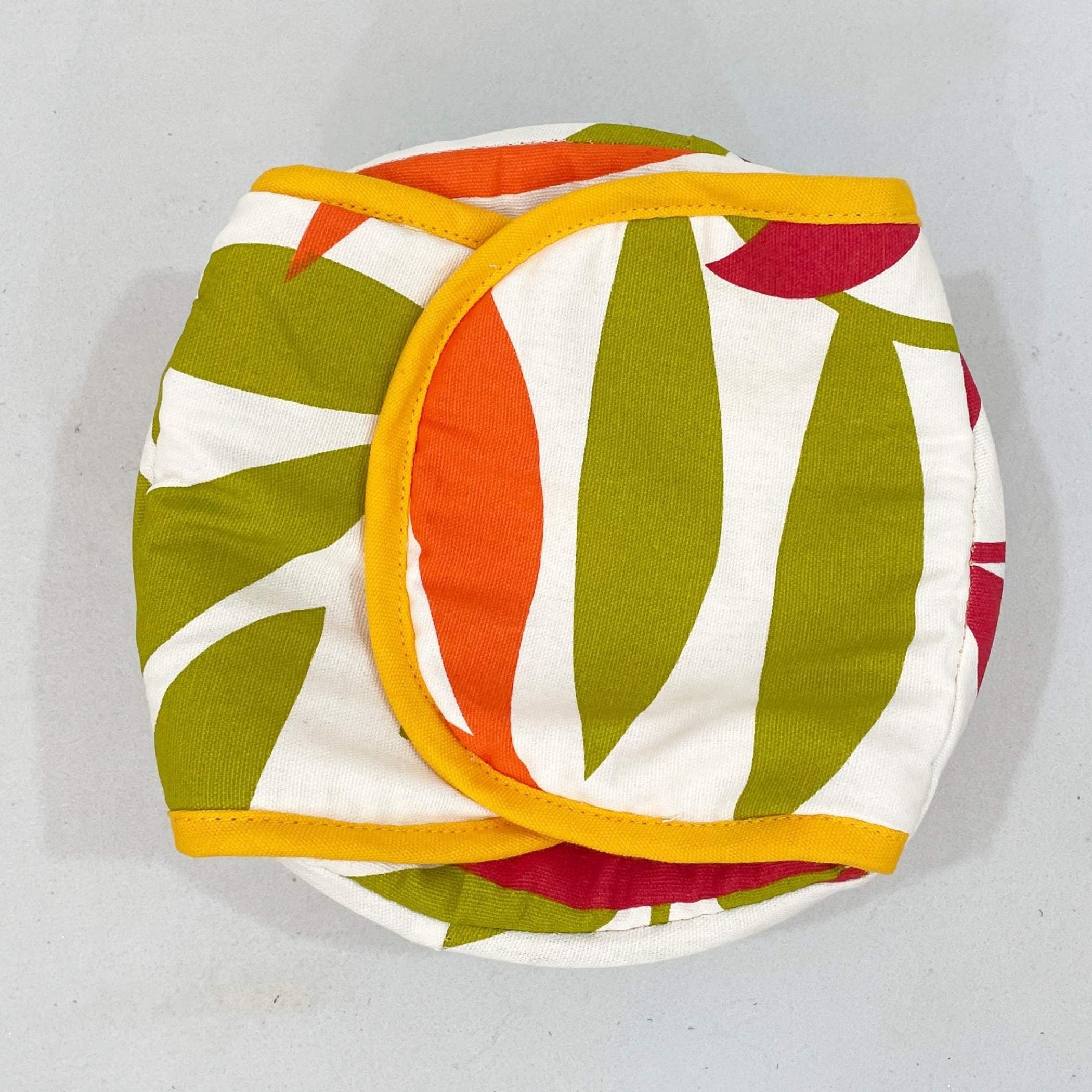 Cotton Insulated Roti & Bread Warmer Basket - Tropical Leaf Design