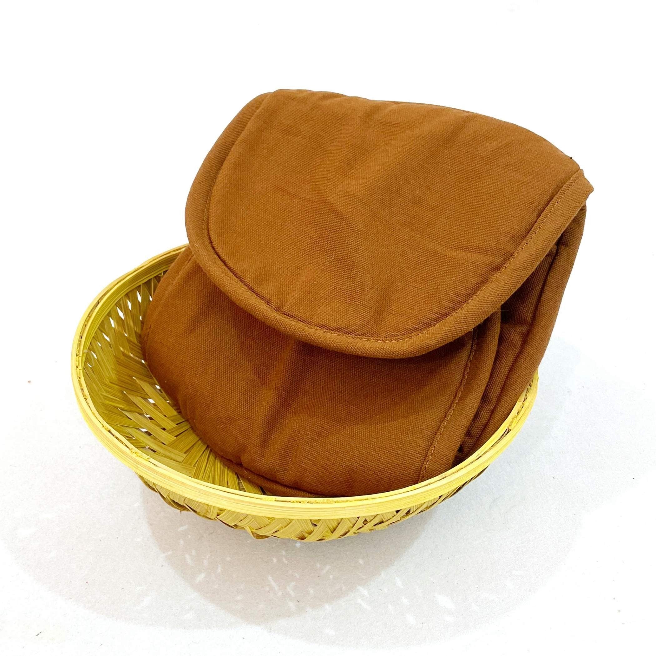 Insulated Cotton Bread Basket - Brown
