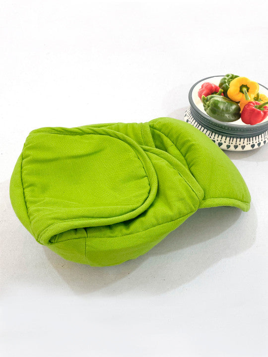 Premium Cotton Bread Basket - Insulated Roti & Bread Warmer Lime Green