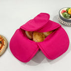 Premium Cotton Bread Basket - Insulated Roti & Bread Warmer Hot Pink
