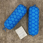 Geometric Block Printed Pure Cotton Blue Bolster Covers 30 x 30 Inches Pack Of 2