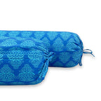 Geometric Block Printed Pure Cotton Blue Bolster Covers 30 x 30 Inches Pack Of 2