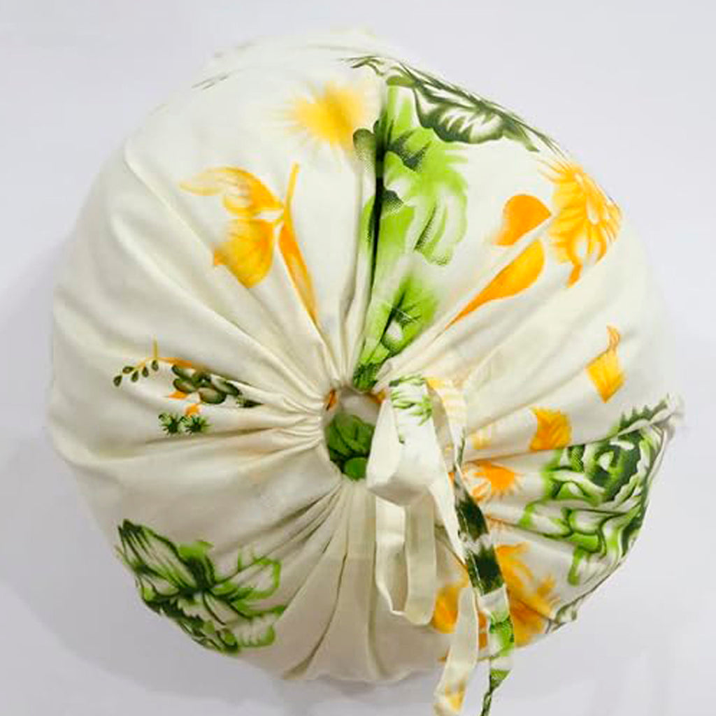 Floral Small Pattern Pure Cotton White Bolster Covers 30 x 30 Inches Pack Of 2