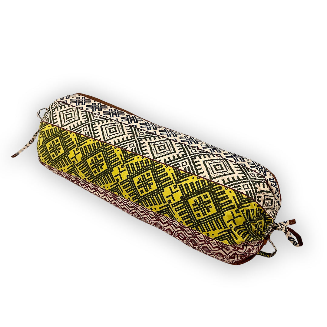 Ethnic Geometric Printed Pure Cotton Beige Bolster Covers 30 x 30 Inches Pack Of 2