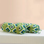 Geometric Printed Pure Cotton Green Bolster Covers 30 x 30 Inches Pack Of 2