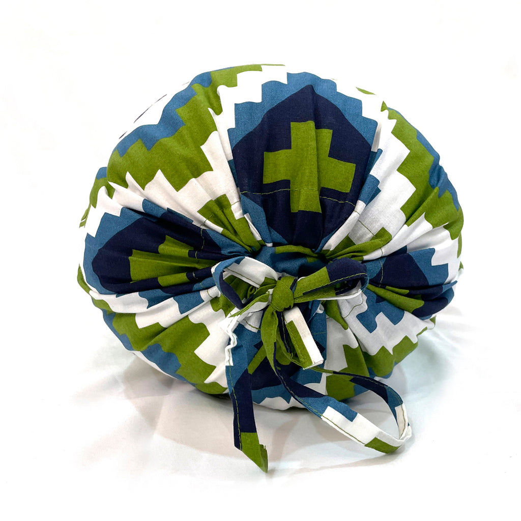 Geometric Printed Pure Cotton Green Bolster Covers 30 x 30 Inches Pack Of 2
