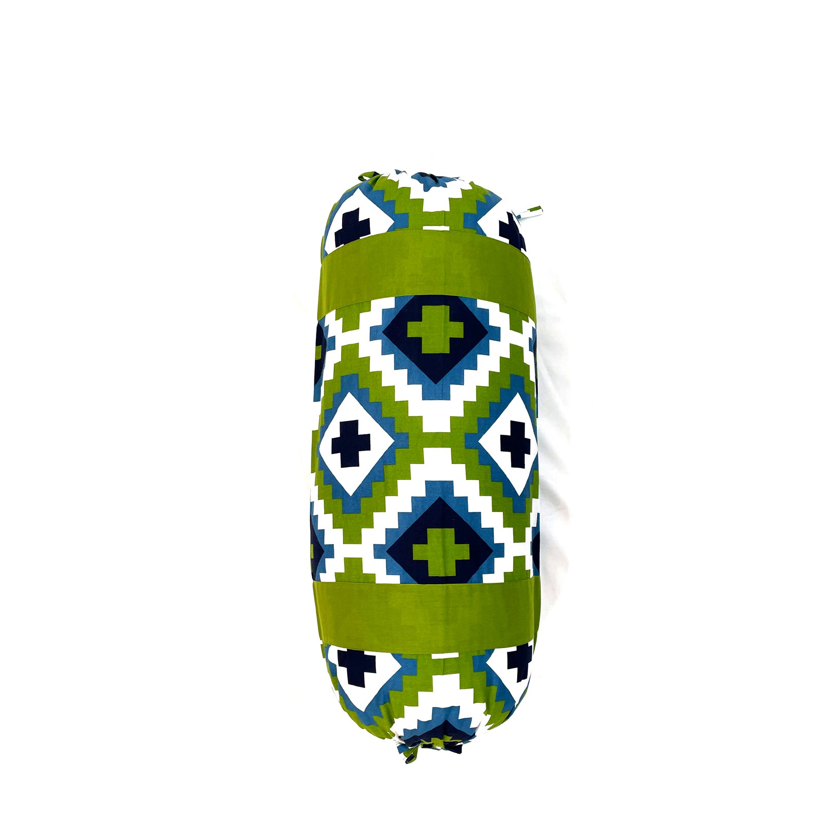 Geometric Printed Pure Cotton Green Bolster Covers 30 x 30 Inches Pack Of 2