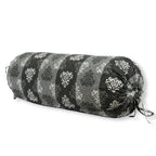 Traditional Motif Printed Pure Cotton Black Bolster Covers 30 x 30 Inches Pack Of 2