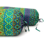 Ethnic Geometric Printed Pure Cotton Teal Bolster Covers 30 x 30 Inches Pack Of 2