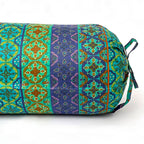 Ethnic Geometric Printed Pure Cotton Teal Bolster Covers 30 x 30 Inches Pack Of 2
