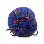 Floral Printed Pure Cotton Royal Blue Bolster Covers 30 x 30 Inches Pack Of 2