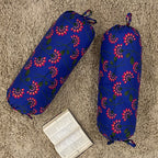 Floral Printed Pure Cotton Royal Blue Bolster Covers 30 x 30 Inches Pack Of 2