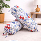 Sports Theme Printed Pure Cotton White Bolster Covers 30 x 30 Inches Pack Of 2