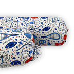 Sports Theme Printed Pure Cotton White Bolster Covers 30 x 30 Inches Pack Of 2