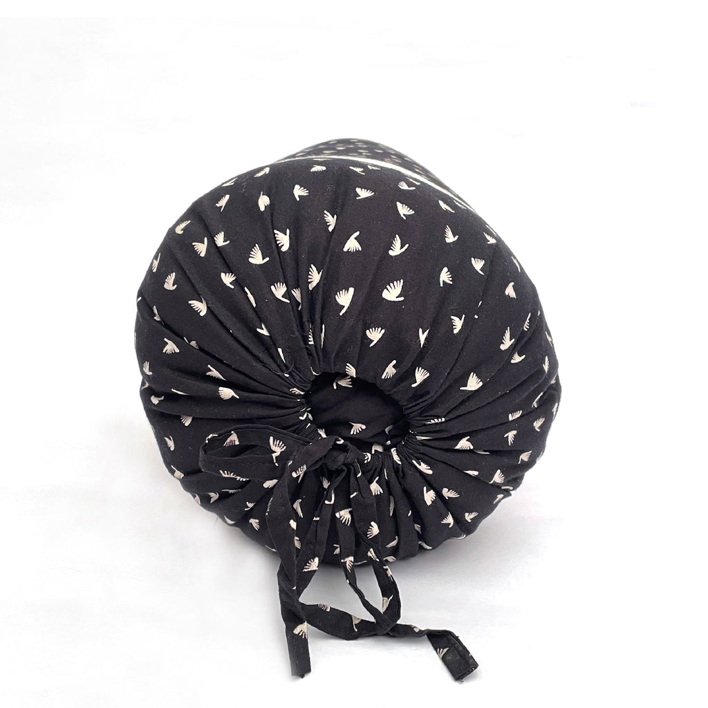 Minimal Geometric Printed Pure Cotton Black Bolster Covers 30 x 30 Inches Pack Of 2