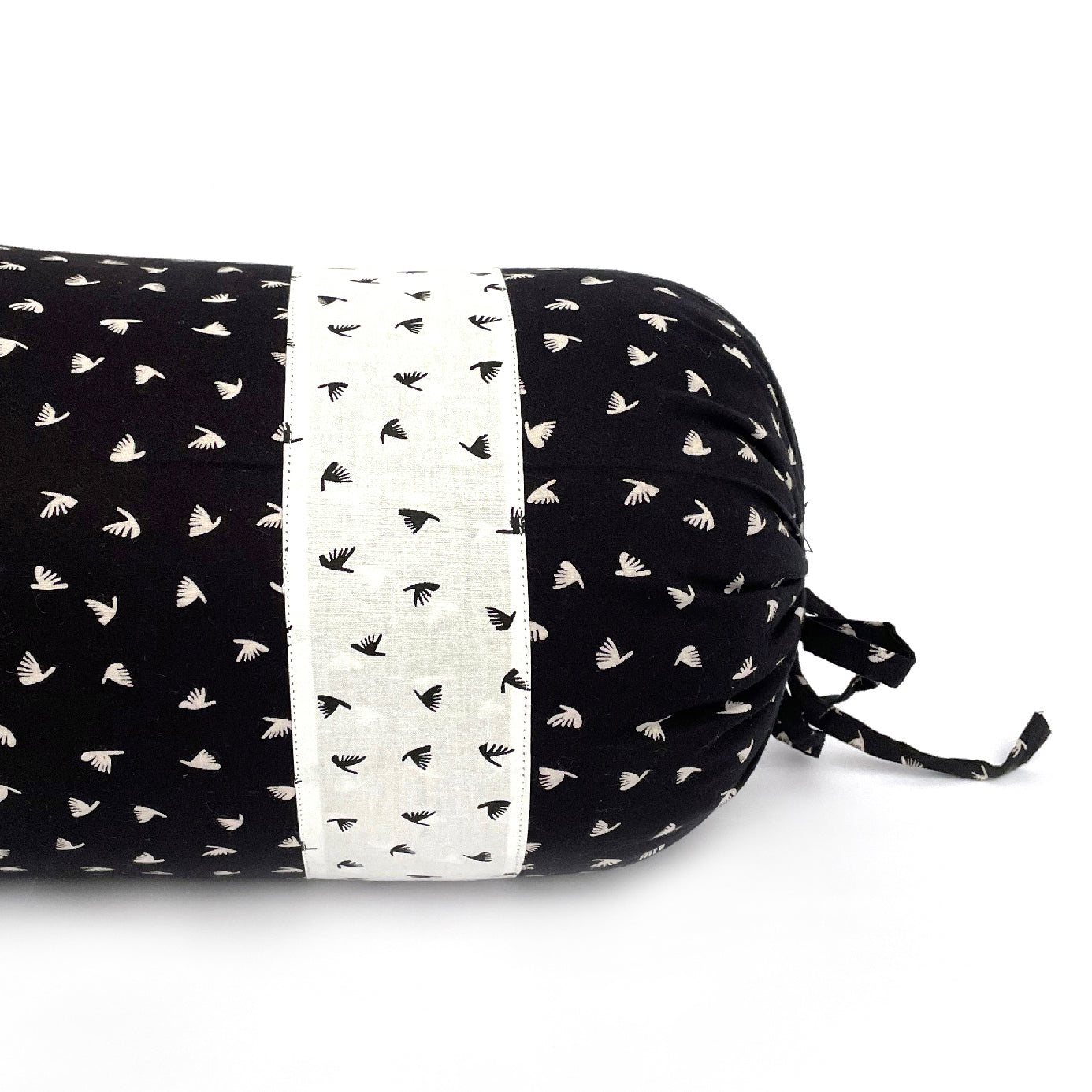Minimal Geometric Printed Pure Cotton Black Bolster Covers 30 x 30 Inches Pack Of 2
