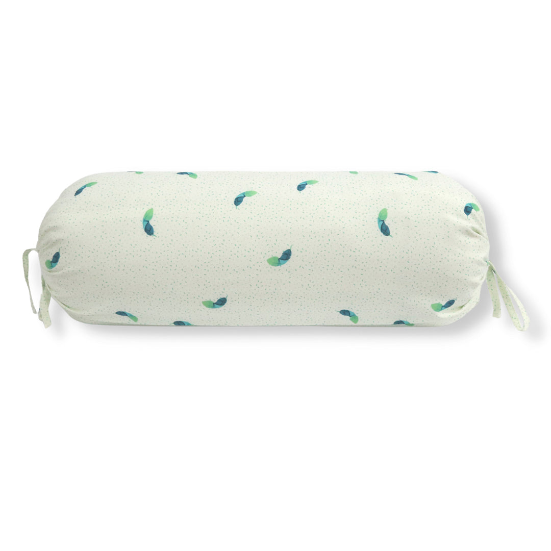 Minimal Leaf Printed Pure Cotton Cream Bolster Covers 30 x 30 Inches Pack Of 2