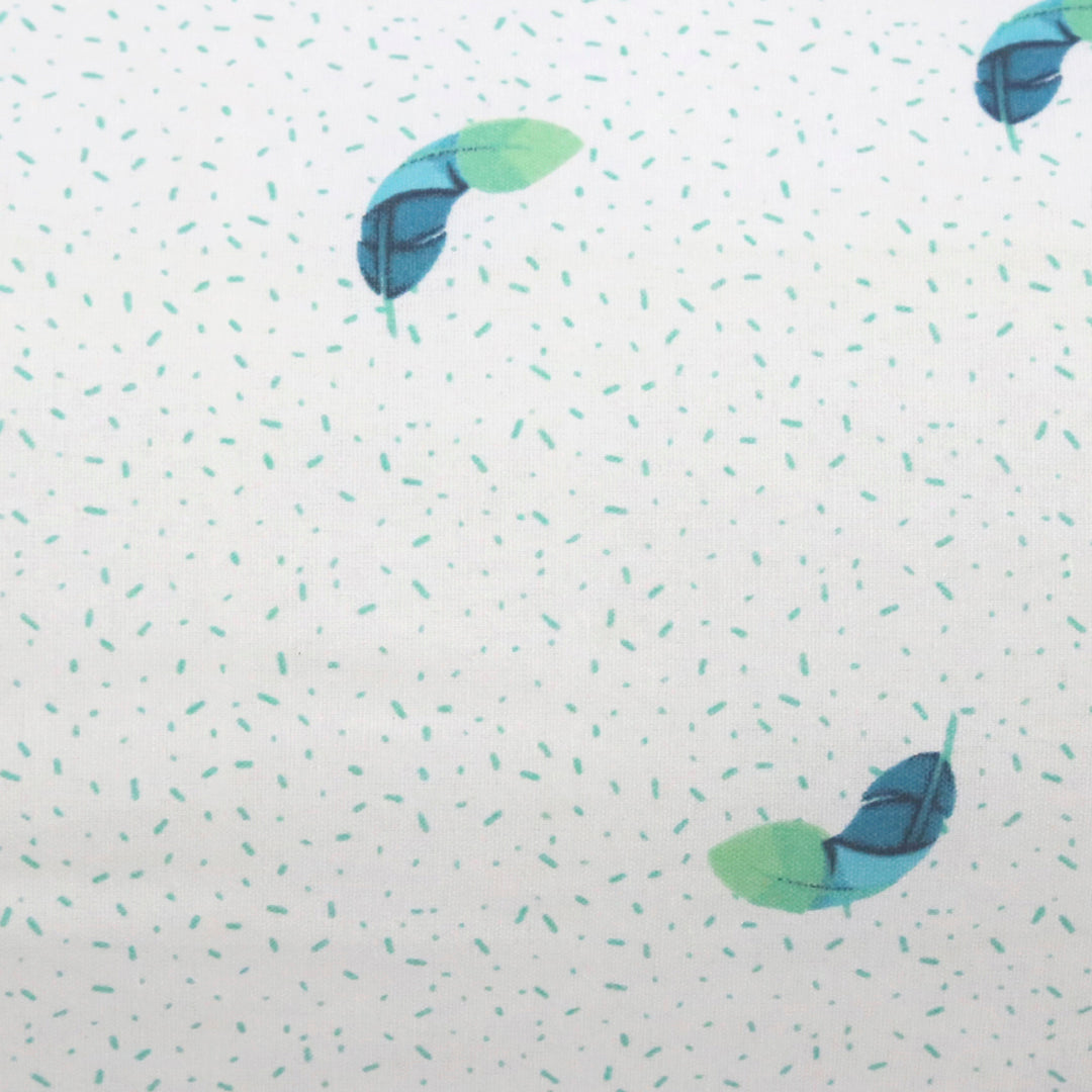 Minimal Leaf Printed Pure Cotton Cream Bolster Covers 30 x 30 Inches Pack Of 2