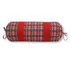 Check Printed Pure Cotton Red Bolster Covers 30 x 30 Inches Pack Of 2