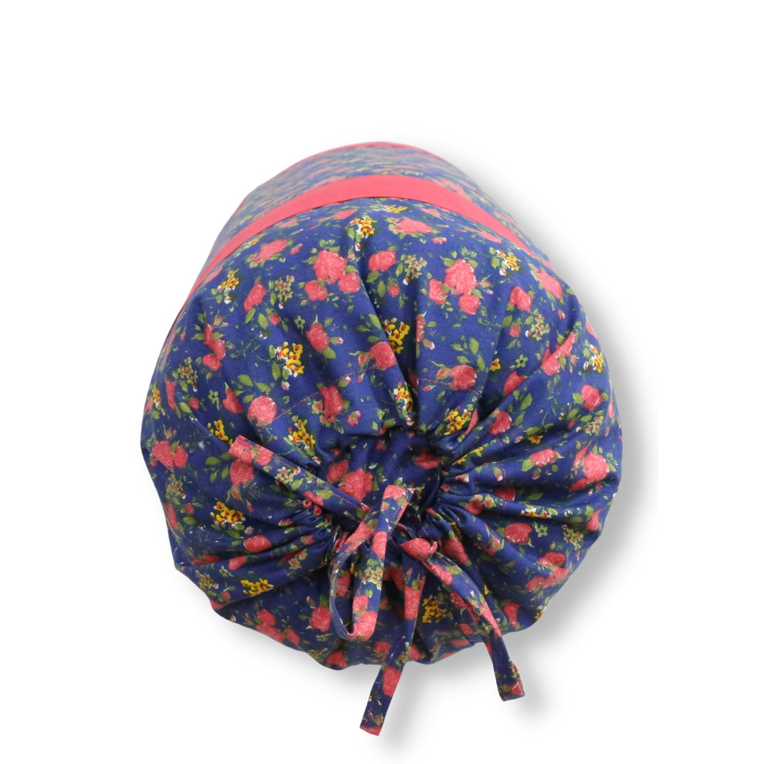 Floral Printed Pure Cotton Navy Blue Bolster Covers 30 x 30 Inches Pack Of 2