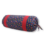 Floral Printed Pure Cotton Navy Blue Bolster Covers 30 x 30 Inches Pack Of 2