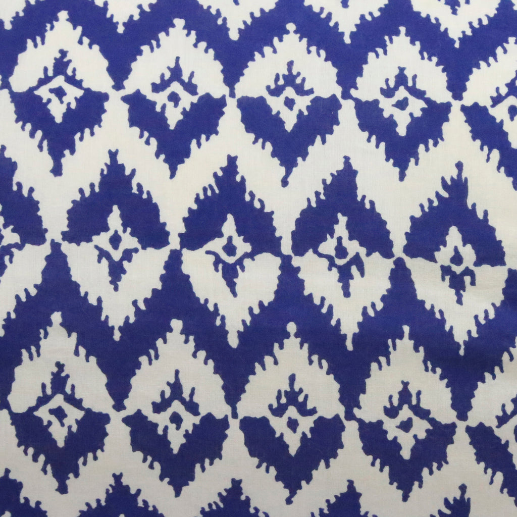 Ikat Geometric Printed Pure Cotton Blue Bolster Covers 30 x 30 Inches Pack Of 2