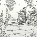 Scenic Toile Printed Pure Cotton White Bolster Covers 30 x 30 Inches Pack Of 2