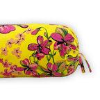 Floral Printed Pure Cotton Yellow Bolster Covers 30 x 30 Inches Pack Of 2