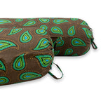 Paisley Printed Pure Cotton Brwon Bolster Covers 30 x 30 Inches Pack Of 2