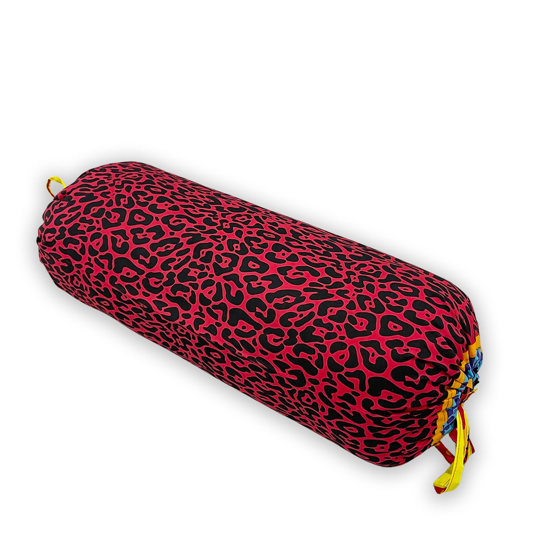 Animal Printed Pure Cotton Red Bolster Covers 30 x 30 Inches Pack Of 2