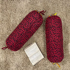 Animal Printed Pure Cotton Red Bolster Covers 30 x 30 Inches Pack Of 2