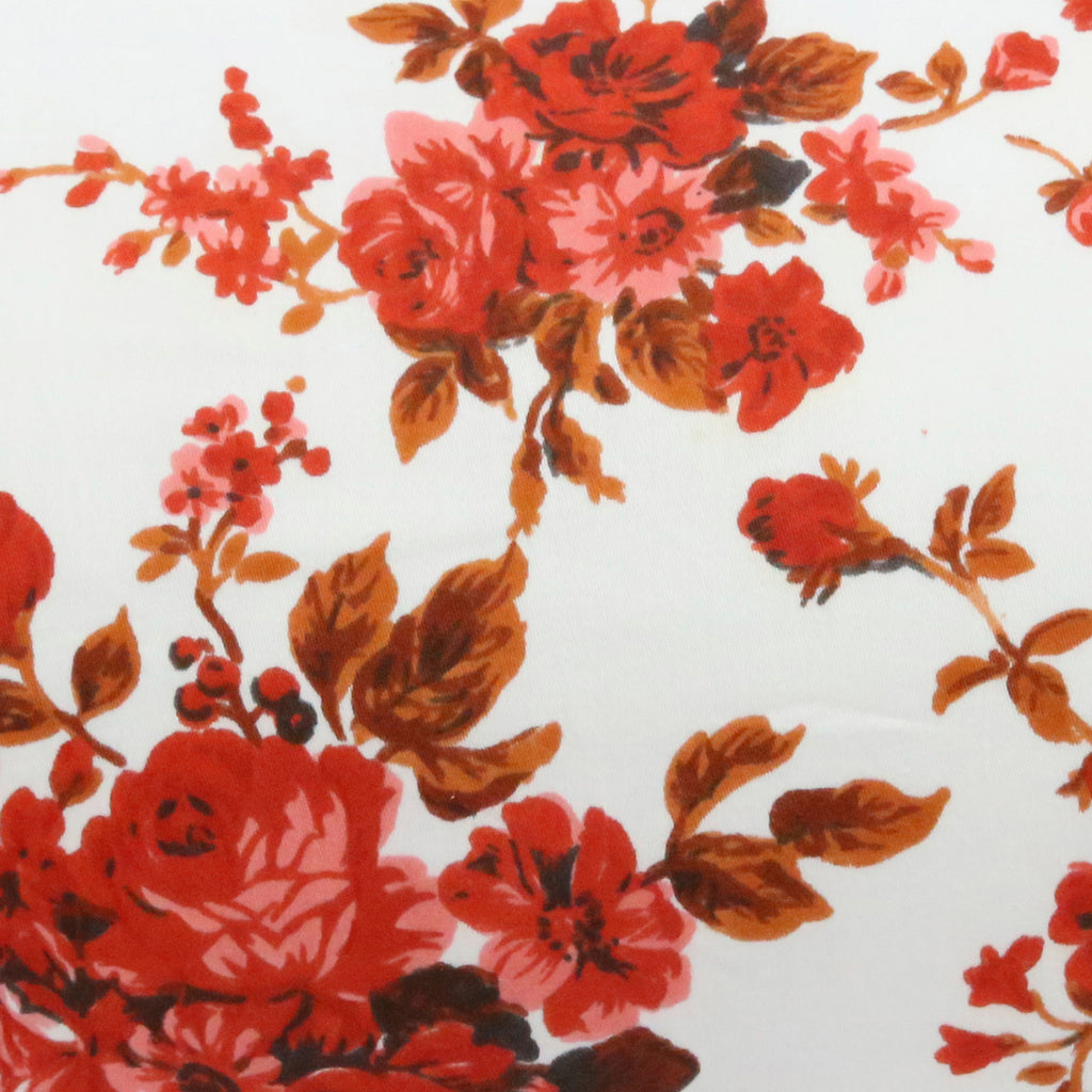 Floral Printed Pure Cotton White Bolster Covers 30 x 30 Inches Pack Of 2