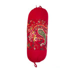 Paisley Floral Printed Pure Cotton Red Bolster Covers 30 x 30 Inches Pack Of 2