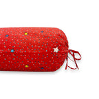 Star Printed Pure Cotton Red Bolster Covers 30 x 30 Inches Pack Of 2
