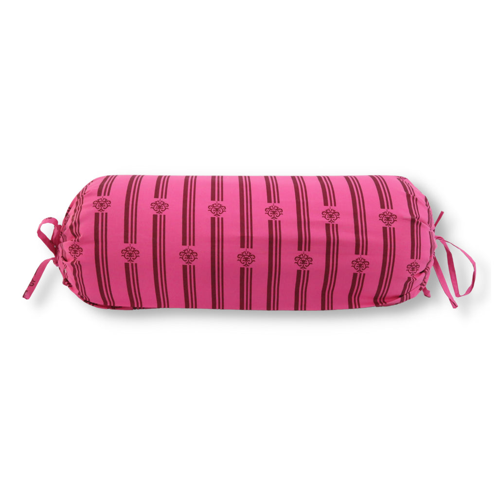 Stripe Printed Pure Cotton Pink Bolster Covers 30 x 30 Inches Pack Of 2
