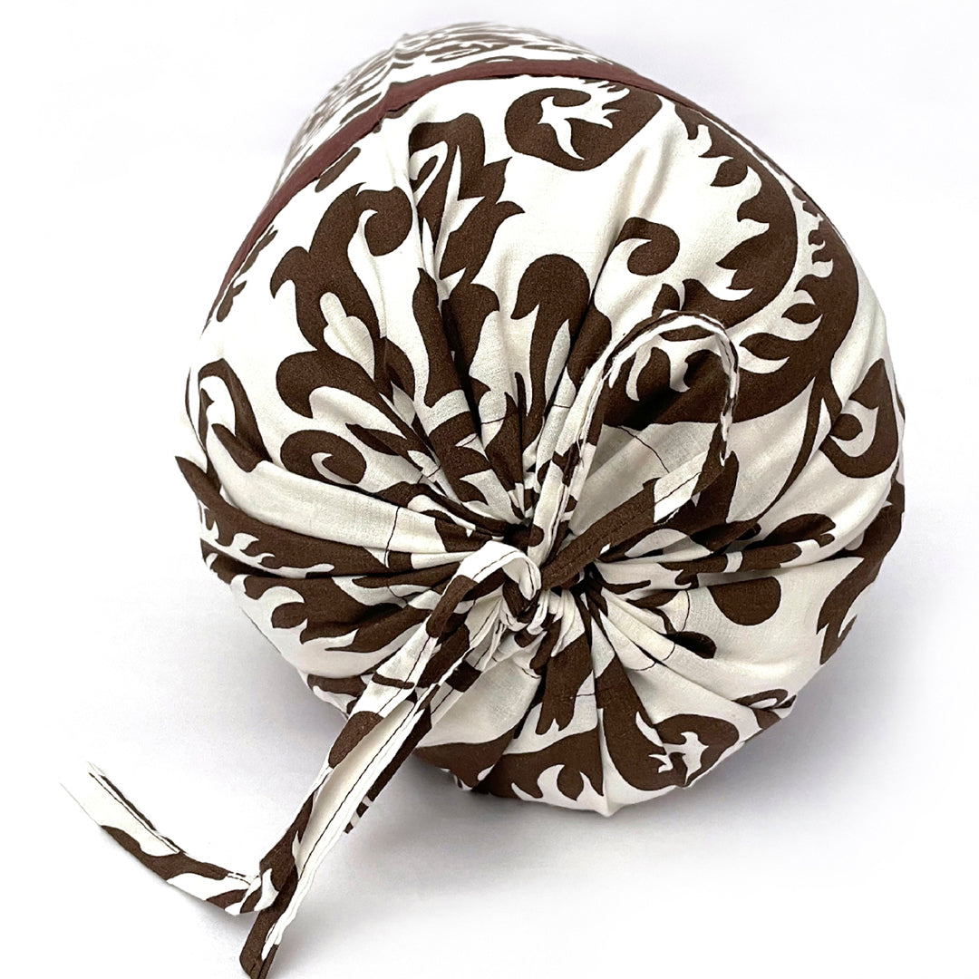 Damask Printed Pure Cotton White Bolster Covers 30 x 30 Inches Pack Of 2