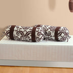 Damask Printed Pure Cotton White Bolster Covers 30 x 30 Inches Pack Of 2