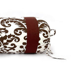 Damask Printed Pure Cotton White Bolster Covers 30 x 30 Inches Pack Of 2