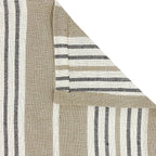 Classic Stripe Beige Pure Cotton Bed Cover King Size 90 x 100 Inches Pack of 1