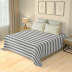 Classic Stripe Grey Pure Cotton Bed Cover King Size 90 x 100 Inches Pack of 1