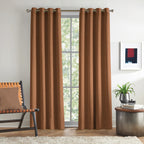 Caramel Brown Serenity 250 GSM Polyester 100% Blackout Eyelet Curtain
