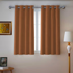 Caramel Brown Serenity 250 GSM Polyester 100% Blackout Eyelet Curtain