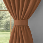 Caramel Brown Serenity 250 GSM Polyester 100% Blackout Eyelet Curtain
