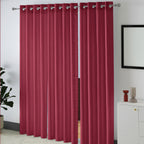 Burgundy Serenity 250 GSM Polyester 100% Blackout Eyelet Curtain